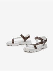 Michael Kors Bielo-hnedé dámske vzorované sandále Michael Kors Ridley 36