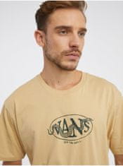 Vans Béžové pánske tričko VANS Snaked Center Logo S