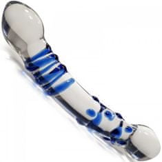 Sensual  Dildo sklenené 13 cm modrá