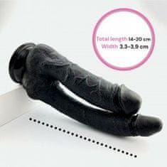 Sensual  Dildo s prísavkou 20 cm dvojité čierna