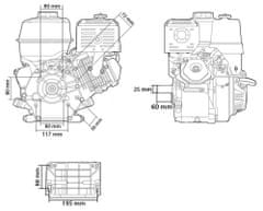 MAR-POL Motor 9HP/25mm k čerpadlu alebo centrále M79896