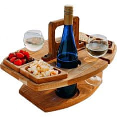 eCarla Prenosná drevená tácka na poháre a víno, SC06