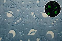 Svitap J.H.J. Mikroplyšová svietiaca deka Vesmír modrý 150x200 cm