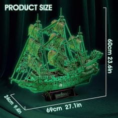 CubicFun 3D puzzle Plachetnica Bludný Holanďan (svietiaca v tme) 360 dielikov