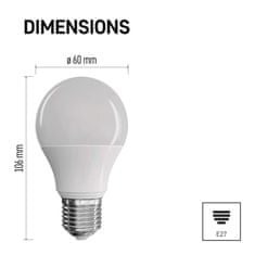 EMOS LED žiarovka Classic A60 / E27 / 5,2 W (40 W) / 470 lm / teplá biela
