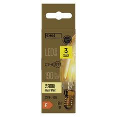 EMOS LED žiarovka Vintage sviečka / E14 / 2,1 W (20 W) / 190 lm / teplá biela
