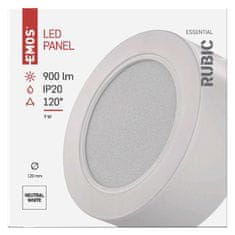 EMOS LED prisadené svietidlo RUBIC, okrúhly, biele, 9W, neutrálna biela