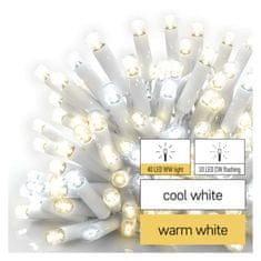 EMOS Profi LED spojovacia reťaz blikajúca biela – cencúle, 3 m, vonkajšia, teplá/studená biela