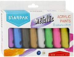 STARPAK Metalické školské akrylové farby 8 x 25 ml