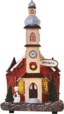 EMOS LED vianočný kostol, 17,5 cm, 3x AA, vnútorná, teplá biela