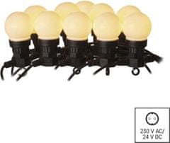 EMOS LED svetelná reťaz – 10x párty žiarovky mliečnej, 5 m, vonkajšia aj vnútorná, teplá biela