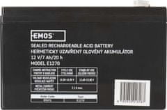 EMOS Bezúdržbový olovený akumulátor 12 V/7 Ah, fastón 4,7 mm