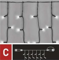 EMOS Štandard LED spojovacia vianočná reťaz - záclona, 1x2 m, vonkajšia, studená biela