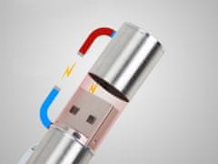 Bailong  08361 Magnetické pero, LED svietidlo, tester UV, USB strieborná