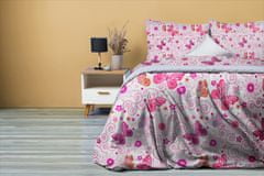 Konsimo Detské obliečky PILIO 140x200 cm s motýľmi ružové/biele