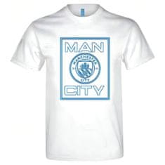FAN SHOP SLOVAKIA Biele Tričko Manchester City FC, modrý nápis Man City, bavlna | L