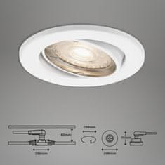 BRILONER BRILONER 3ks LED vstavané svietidlo, priemer. 8,6 cm, 5 W, biele BRI 7147-036