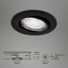 BRILONER BRILONER 3ks LED vstavané svietidlo, priemer. 8,6 cm, 5 W, čierna BRI 7147-035