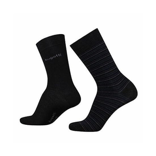 BUGATTI 2 PACK - pánske ponožky 6360-610 black