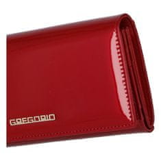 Gregorio Dlhšia hladká lakovaná peňaženka Aimee, červená