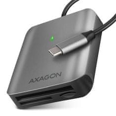 AXAGON CRE-S3C, hliníková vysokorýchlostná USB-C 3.2 Gen 1 čítačka pamäťových kariet. 3 sloty, UHS-II