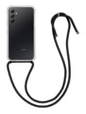 TopQ Kryt Samsung A34 s čiernou šnúrkou priehľadný 93372