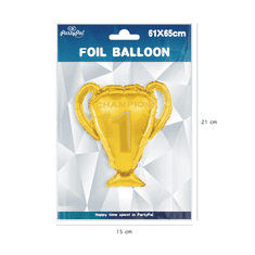 PartyPal Fóliový balón supershape Víťazná trofej Champion 61x65cm
