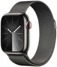 Apple Watch Series 9, Cellular, 41 mm, Graphite Stainless Steel, Graphite Milanese Loop (MRJA3QC/A)
