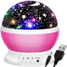 Izoksis Izoxis 22192 Projektor nočnej oblohy, USB, ružová