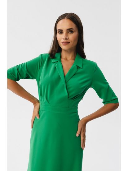 Stylove Dámske midi šaty Bohodawc S348 svetlo zelená