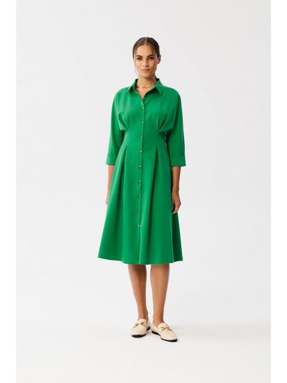 Stylove Dámske košeľové šaty Camedes S351 svetlo zelená