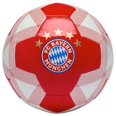 FAN SHOP SLOVAKIA Futbalová lopta FC Bayern Mníchov, 5 Hviezd, Červenobiela, Veľ. 5