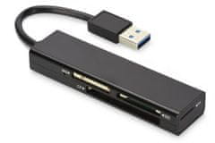 Digitus Ednet USB čítačka kariet 3,0, 4-port Podporuje MS, SD, T-Flash, CF formáty čierna
