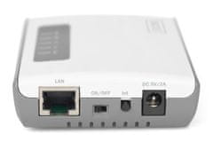 Digitus 2portový bezdrôtový multifunkčný sieťový a tlačový server USB 2.0, 300 Mb/s