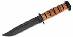 KA-BAR® KB-1317 Dog´s Head viacúčelový nôž 18 cm, čierna, kožené krúžky, kožené puzdro