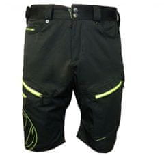 HAVEN Nohavice krátke pánske NAVAHO SLIMFIT čierno/zelené s cyklovložkou - XL