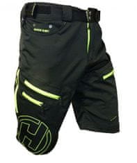 HAVEN Nohavice krátke pánske NAVAHO SLIMFIT čierno/zelené s cyklovložkou - XL