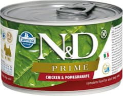 N&D PRIME Dog konz. Chicken & Pomegranate Mini 140 g