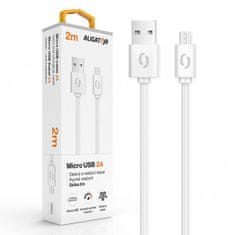 Aligator Dátový kábel 2A micro USB 2m, biely
