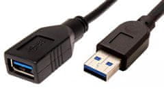 ROLINE Kábel USB 3.0 AA 1,8m A(M)- A(F) predlžovací, čierny