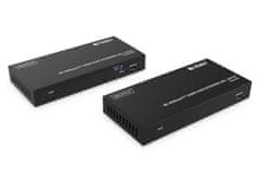 Digitus DS-55522 HDBaseT KVM Extender Set, 150 m 4K/60Hz, USB 1.1, PoC, IR, čierny
