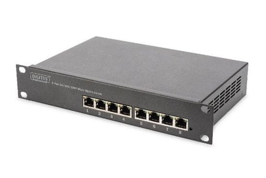 Digitus 10 palcový 8 portový gigabitový Ethernet PoE + prepínač, L2 + management