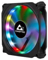 Chieftec sada ventilátorov Tornado / 3x 120mm fan / RGB LED / RGB ovládač / Diaľkové ovládanie / ultratichý 16 dBa