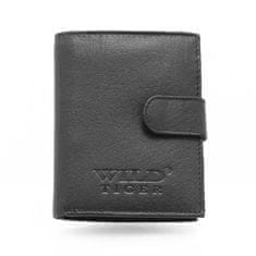 Wild Tiger Luxusná pánska kožená peňaženka so zápalkou Lukas, čierna