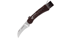 Fox Knives 403 Mushroom Knife hubársky nôž 7 cm, drevo, kefka, retiazka s karabínou