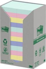 3M Samolepiaci bloček "Nature", mix pastelových farieb, 38 x 51 mm, 24x 100 listov, recyklovaný, 7100259447