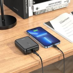 Hoco Power Bank Strider (J96) - USB-A, Type-C, with LED for Battery Check, 2A, 5000mAh - Black