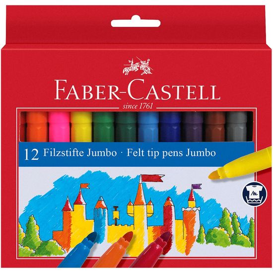 Faber-Castell Popisovače Fibre Jumbo 12 farebné