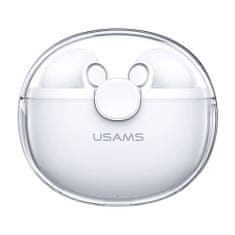 USAMS Bezdrôtové slúchadlá BU12 Series (BHUBU01) - TWS, Bluetooth 5.1, dvojkanálové stereo - biele