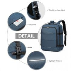 KONO Modrý objemný cestovný batoh do lietadla "Tourist" - veľ. L